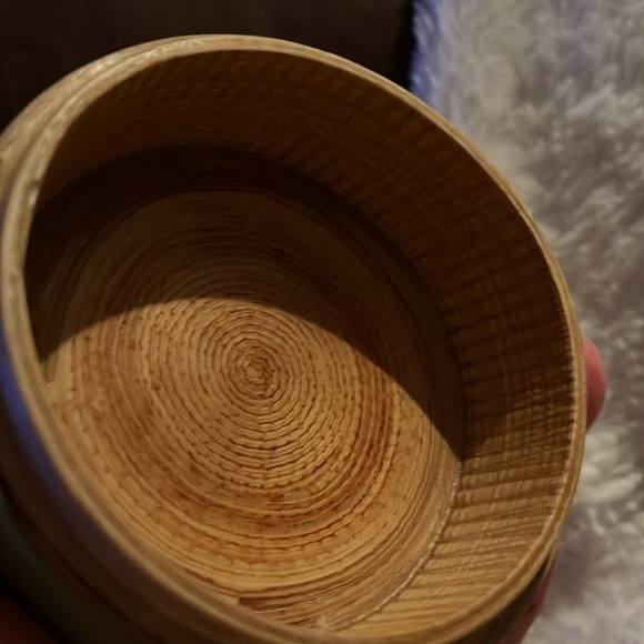 Vintage Avacado Bamboo canister - Picture 8 of 11